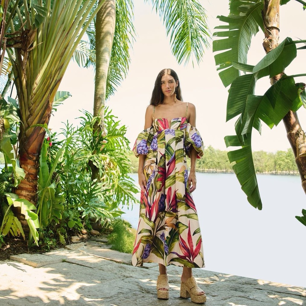 FARM Rio Brazil Tropicart Floral Maxi Dress Size (P = Small)